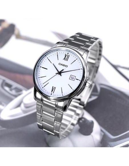 reloj clásico cuarzo hombre Casio Classic MTP-V002D-7B3 44 × 37 × 9.6 mm correa de acero